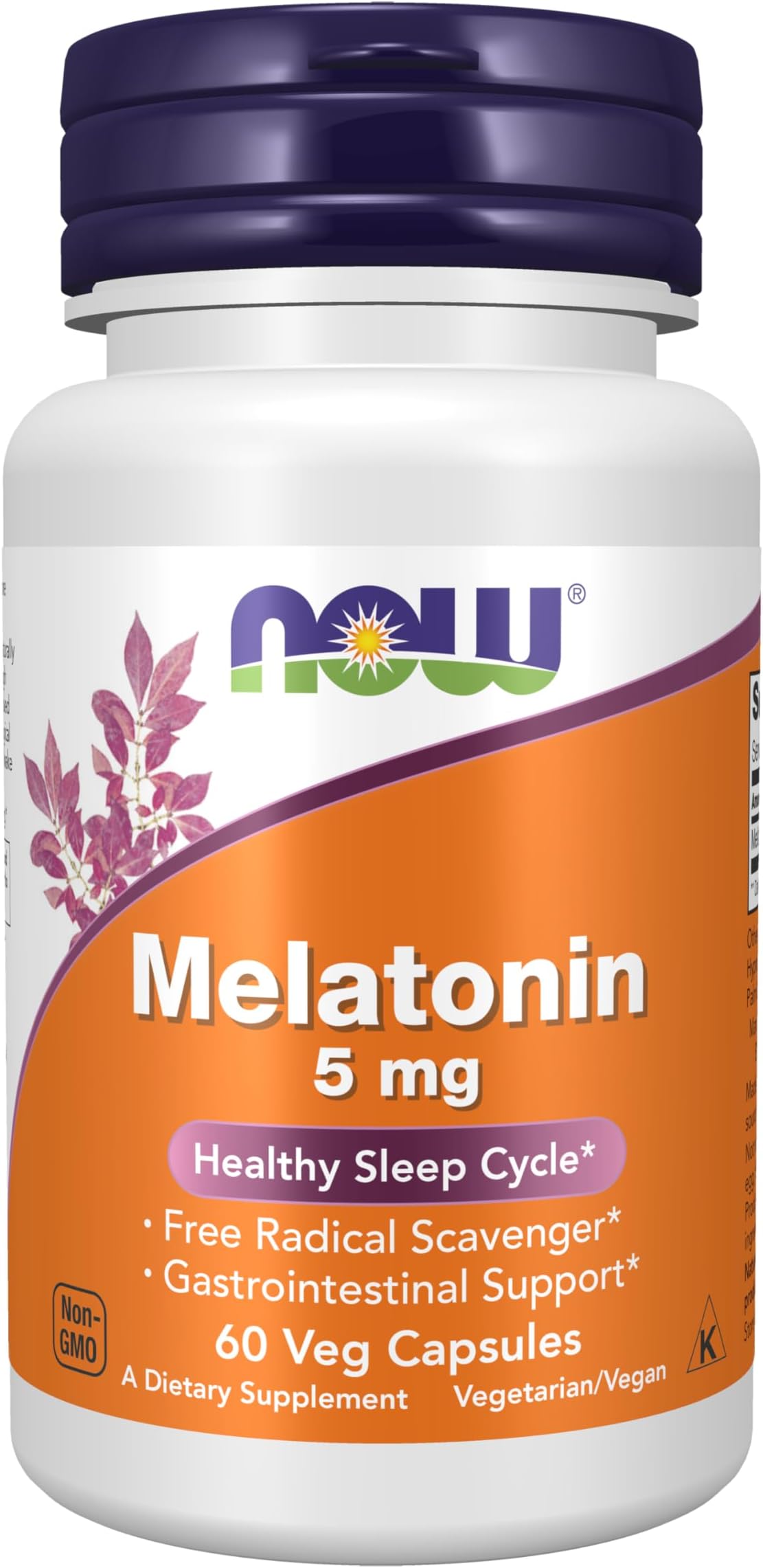 Now Foods Melatonin 5 Mg Healthy Sleep Cycle Capsules - 60 Veg Capsules