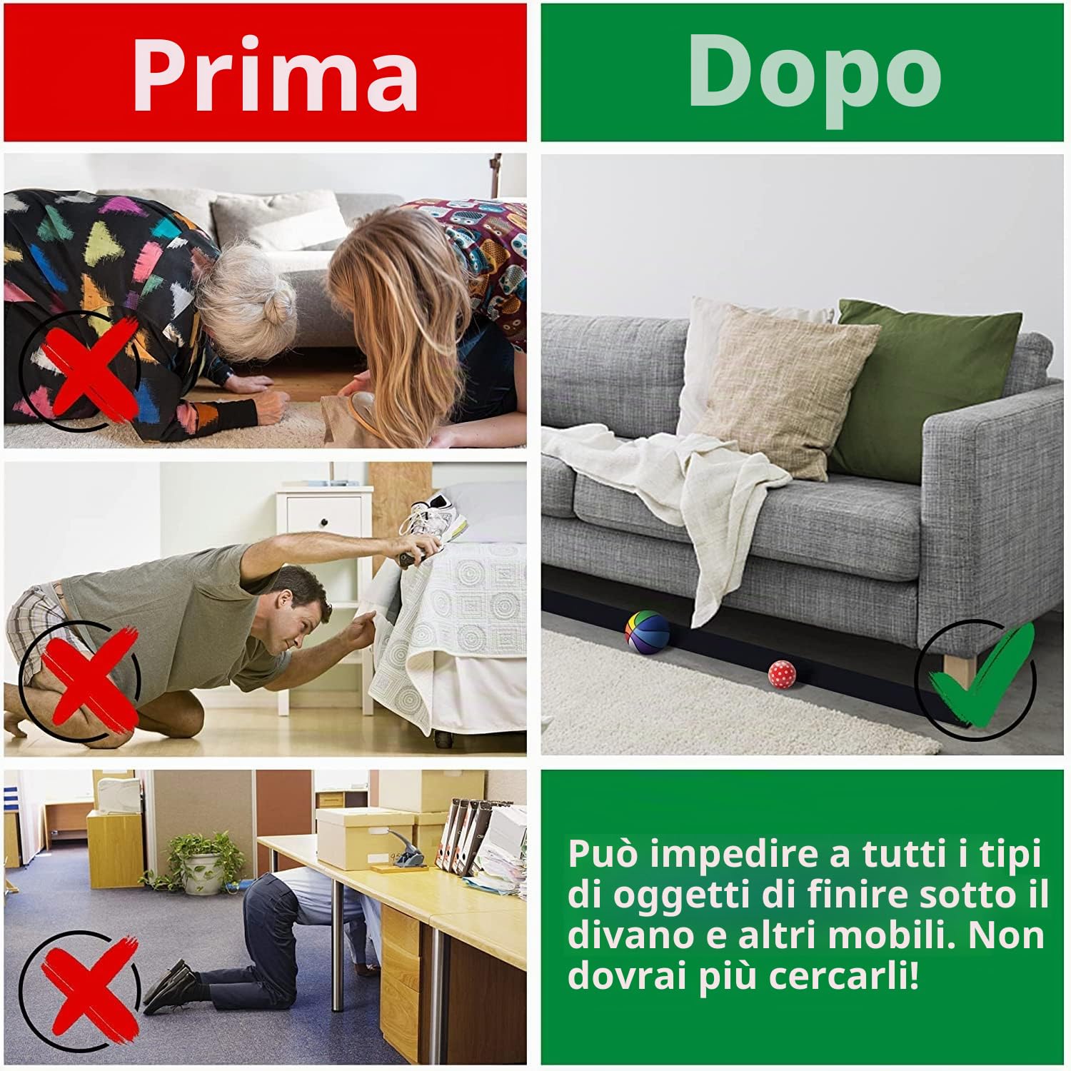 Blocchi giocattolo da 10 m per sotto il divano, regolabile sotto il divano letto | Paracolpi per evitare che le cose scivolino sotto il divano e i mobili