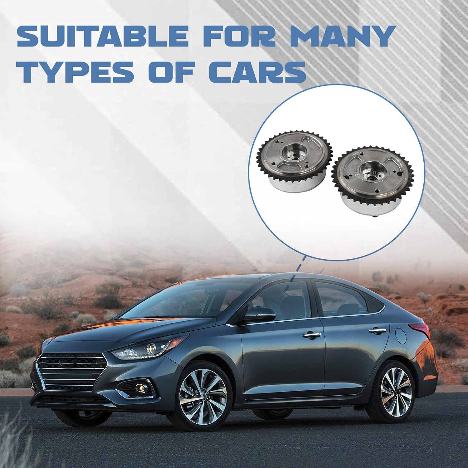 2pcs Camshaft Adjuster CVVT Gear Set 24350-3CGA1,24370-3CGA0 Fits for Azera Santa Fe Cadenza K900 Sedona Sorento 3.3L 3.8L