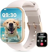 SLOKSFil Nuevo Reloj Inteligente Mujer 1.75" con Llamadas Bluetooth Smart Watch Redondo, con 24H Pulsometro,Monitor de Sueño,100+ Modos Deportivos, para Android iOS Blanco Roto