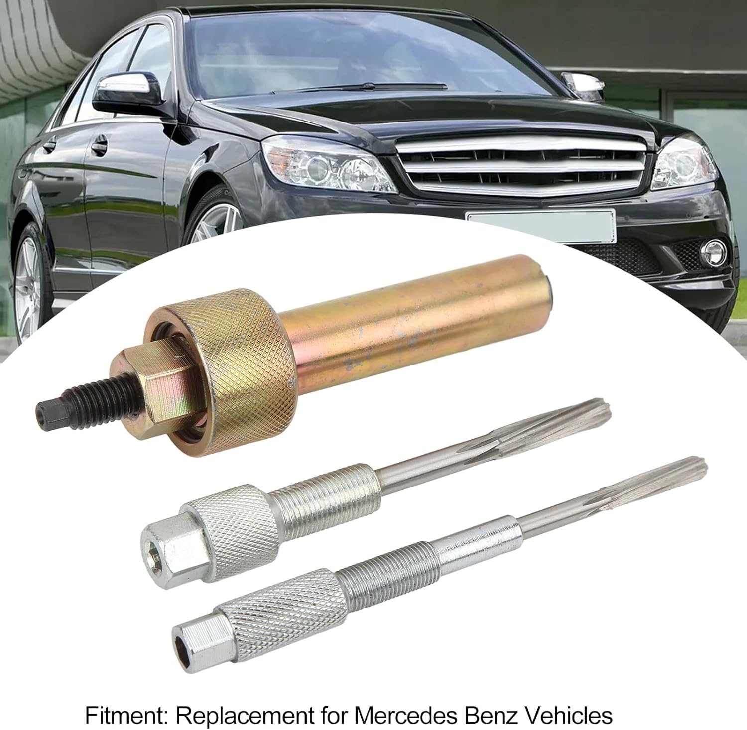 Keenso Glow Plug Puller, Glow Plug Puller Extractor Reamer Set Duty Metal Tool with Precision Manufacturing for Benz Vehicles