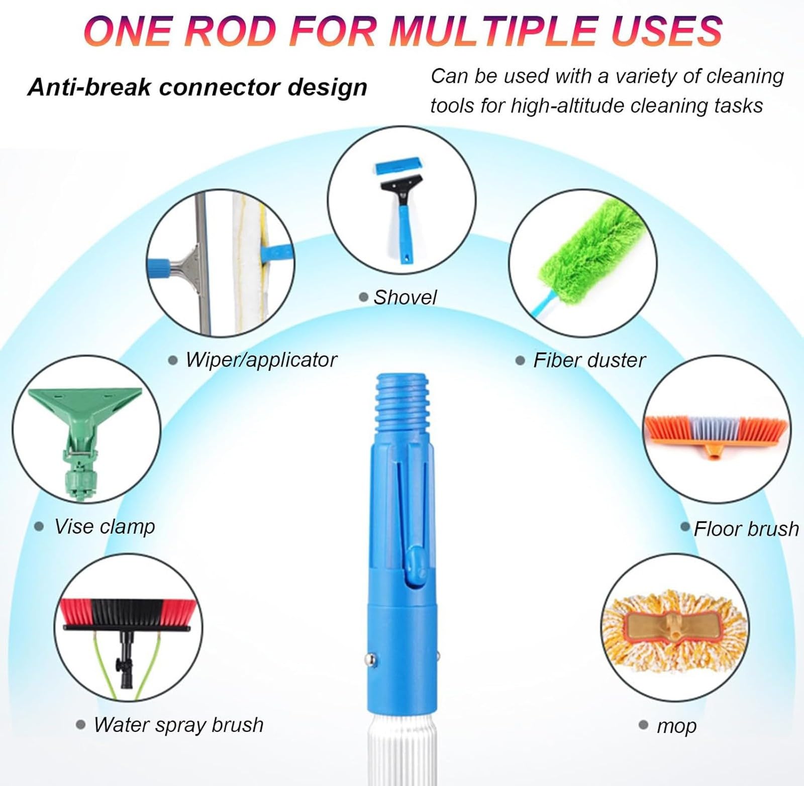 Kit di spazzole per la pulizia del pannello solare regolabile da 35 cm, palo alimentato ad acqua da 9,1 m per una pulizia efficiente di finestre e pannelli solari all'aperto
