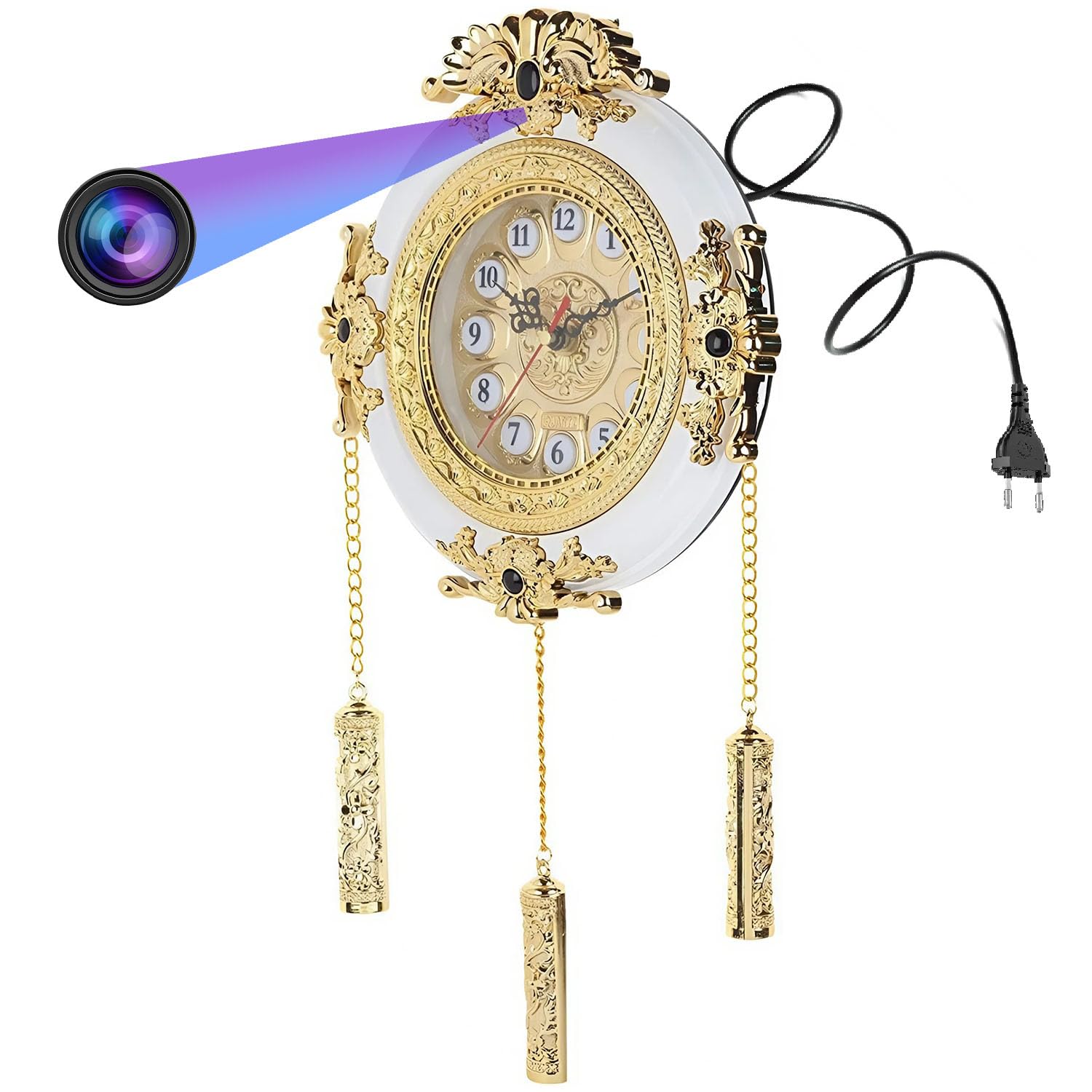 m mhb WiFi Antique Wall Clock Spy Camera with 4k HD Quality, 2025 Newest Version 32gb inbuilt Memory for Long Recording, Hidden Live Viewing HD Camera for Indoor Home and Office.-picture-27
