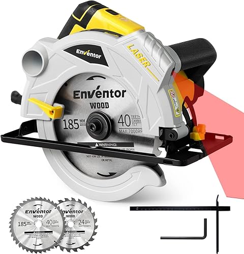 Scie circulaire ENVENTOR 1500 W avec rail de guidage (diamètre