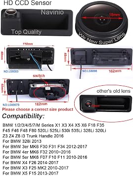 Vehicle Rear View Trunk Handle Camera Back for 3 5 Series 118 316 318 120i 330 335 320i 330i 335i 520 523 530 E39 E46 E53 E82 E88 E84 E90 E91 E92 E93 E60 E61