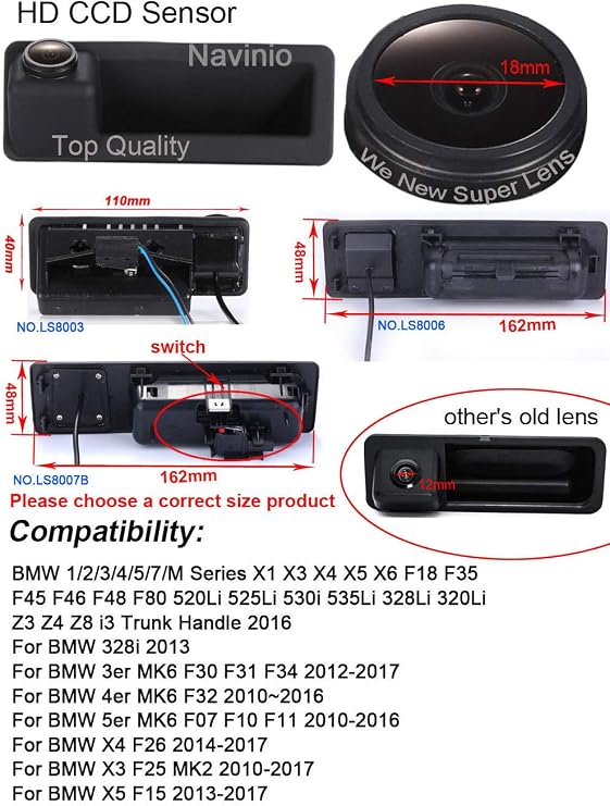 Vehicle Rear View Trunk Handle Camera Back for 3 5 Series 118 316 318 120i 330 335 320i 330i 335i 520 523 530 E39 E46 E53 E82 E88 E84 E90 E91 E92 E93 E60 E61
