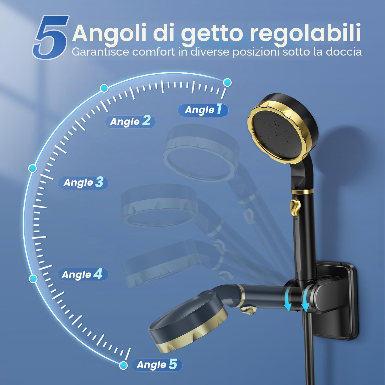 Doccia Portatile da Campeggio 7800mAh Ricaricabile Doccia Solare da Giardino Doccia Solare da Giardino Doccia Esterna Doccia da Giardino per Spiaggia, Auto, Giardino, Animali