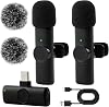 Wireless Microphone Lavalier USB C with Noise Cancelling Crystal Clear Sound Plug and Play Type C Clip-On Lapel Mic for iPhone 1516 Android Mini Podcast Mic for YouTube, TikTok, Vlogging