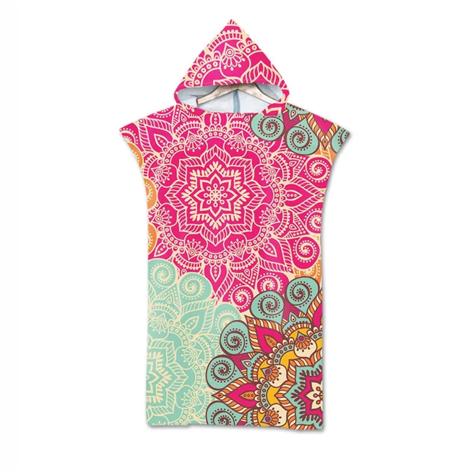 Mikrofaser-Badetuch mit Kapuze, Umhang for Erwachsene und Damen, Boho-Bademantel, Badestrandtücher, Surfponcho, Strandmode, Umkleidemantel(Color08)