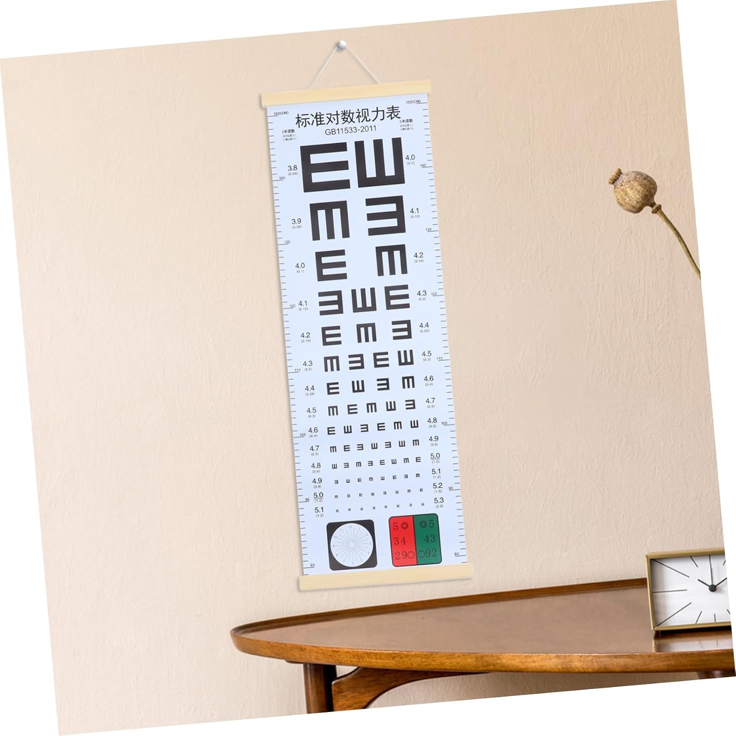 3-Piece Portable Eye Chart Set for Home Use E Chart Testing Equipment for Adults and Boys and Girls