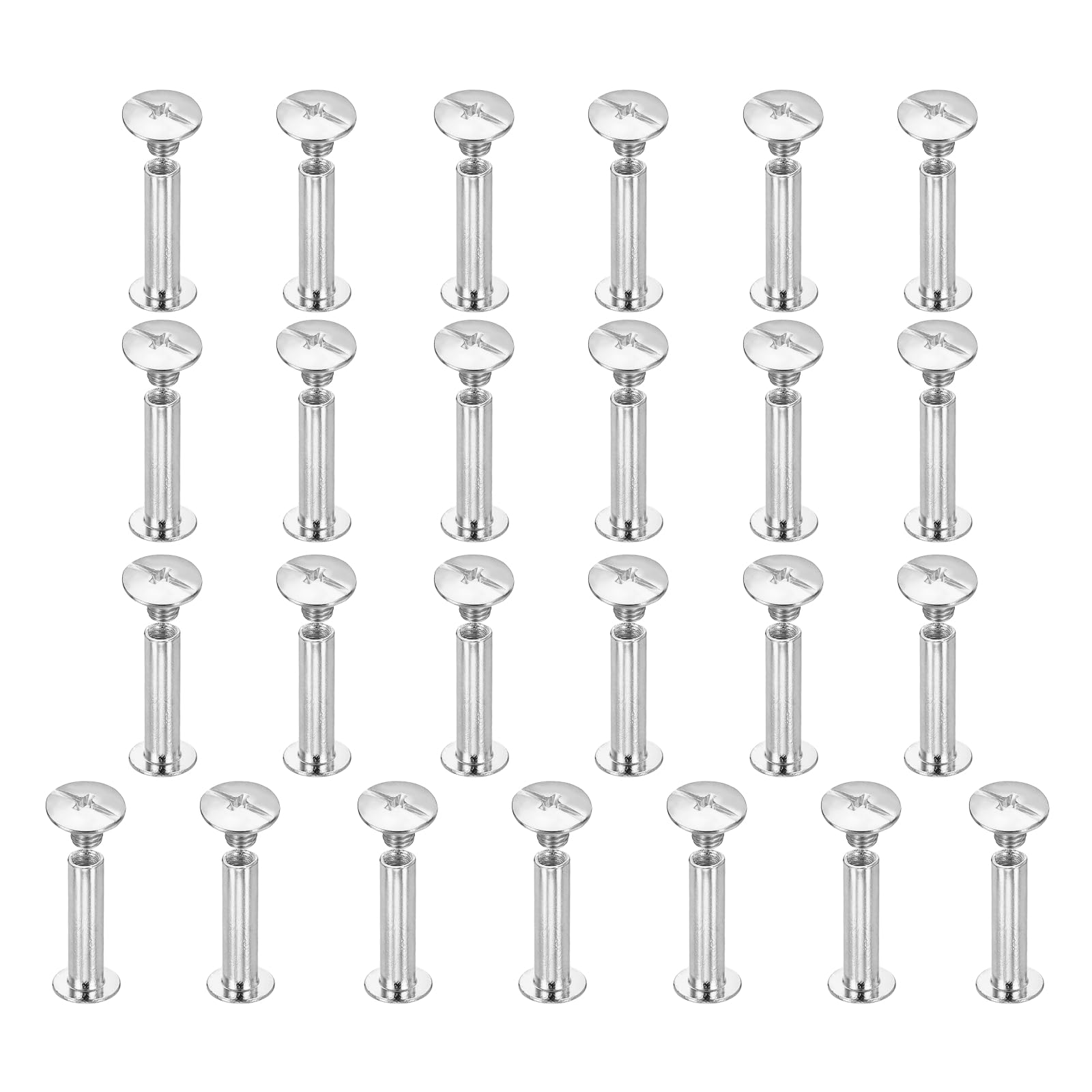 sourcing map 25set Chicago Screw M5x20mm Phillips Nail Rivet Stud Rivets