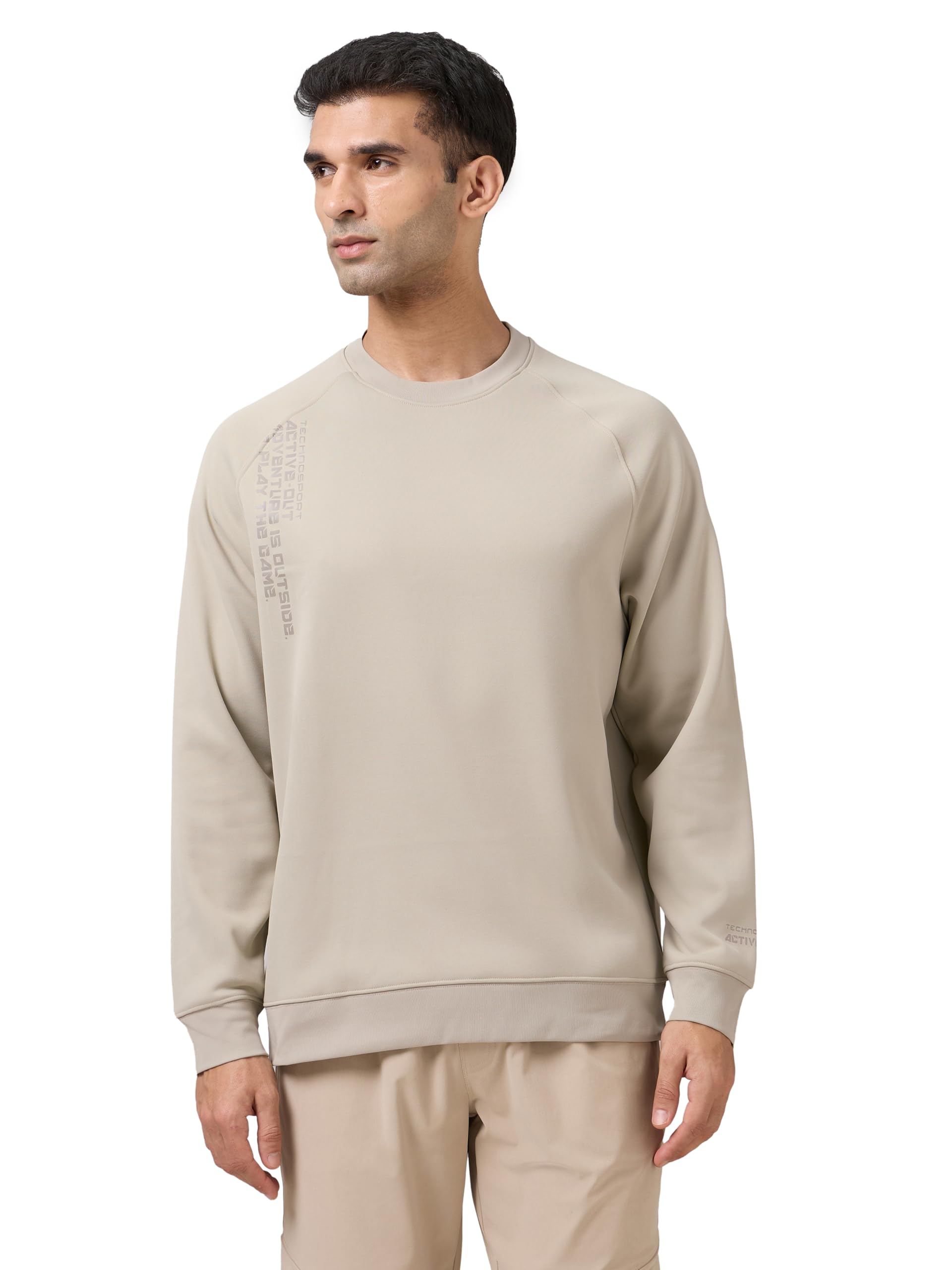 TECHNOSPORT Men's Regular Fit Crew Neck Full Sleeve Active Out Sweatshirt for Casual & Regular Use