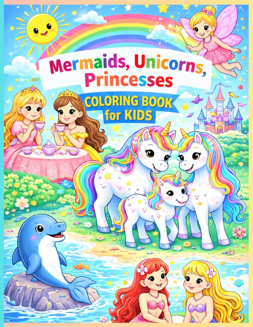 Mermaids, Unicorns, Princesses and More!: Coloring Book for Kids