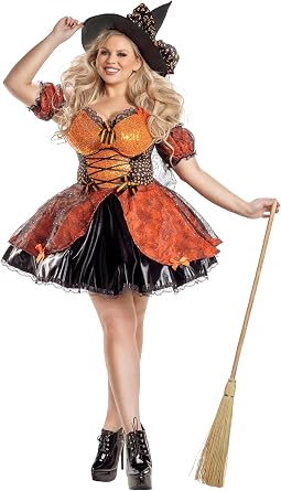 Party King Womens Party King Womens Plus Size Sweet as Candy Corn Witch Costume