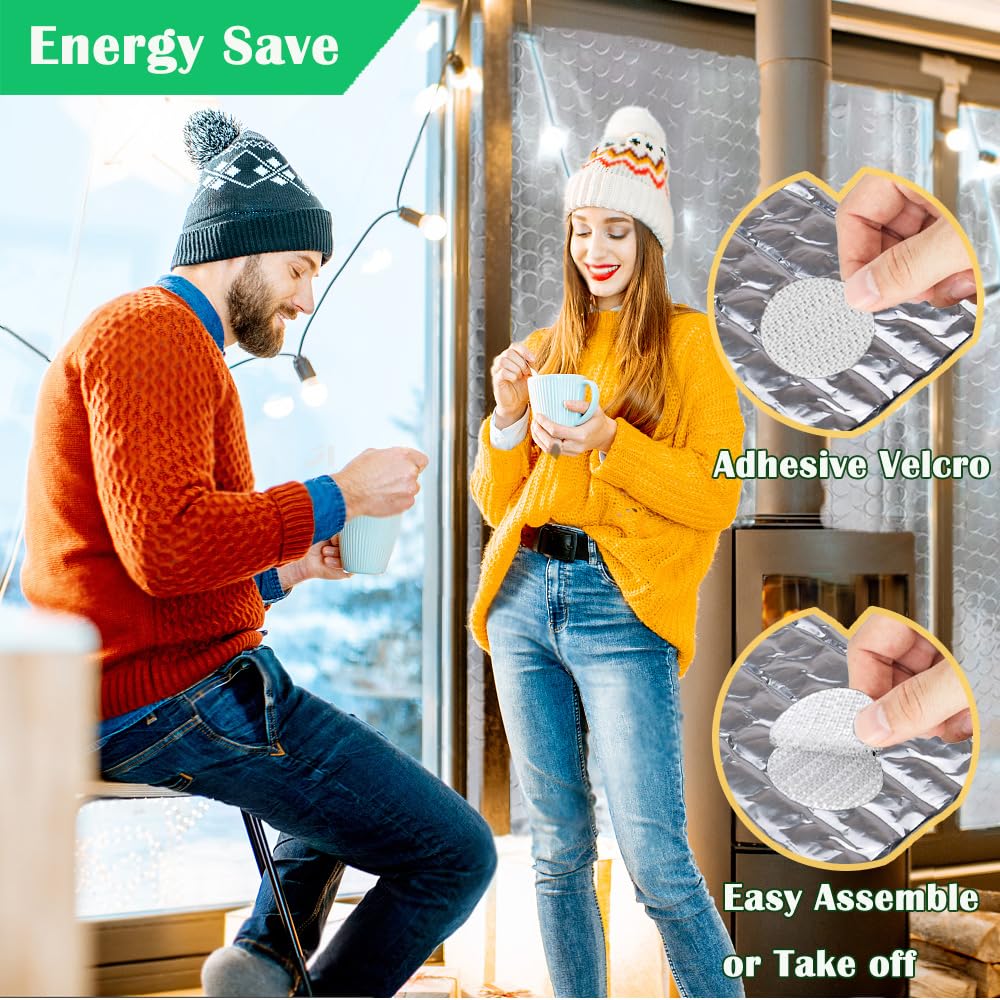 MPRAPA - Lámina reflectante de aluminio de doble burbuja, aislamiento de ventana o pared de 0.236 pulgadas para mantener el calor, reflectante, ignífugo, rollo de aislamiento térmico B2 para áticos de