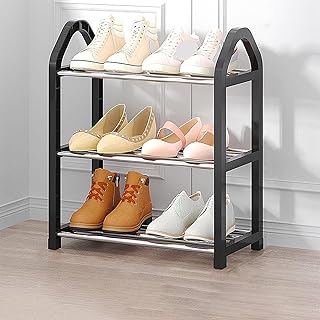 シューズラック スリム 靴収納 靴棚 省スペース 大容量 組み立て式 ブラック 靴置き コンパクト 分割可能 狭い 玄関 廊下 クローゼット アパート用 65*19*43 靴箱 下駄箱 靴入れ シューズラック 3段 収納 大容量 スリム 靴箱 [XCZYL]