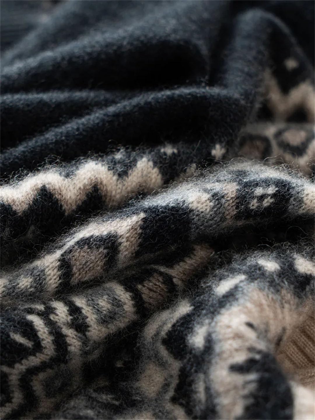 Sweter Damski Vintage Z Kaszmiru, Z Kapturem I Zamkiem Błyskawicznym, Gruby, Miękki, Ciepły, Luźny, Dzianinowy, Jesienno-zimowy(L)