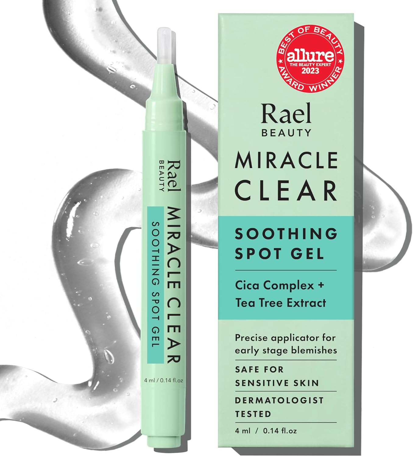 Rael Miracle Clear Spot Gel Pen – Koreaanse Huidverzorging, Anti-Puistjes Behandeling voor het Gezicht in de Beginfase, met Barnsteenzuur & Tea Tree, Veganistisch, Dierproefvrij (4 ml)