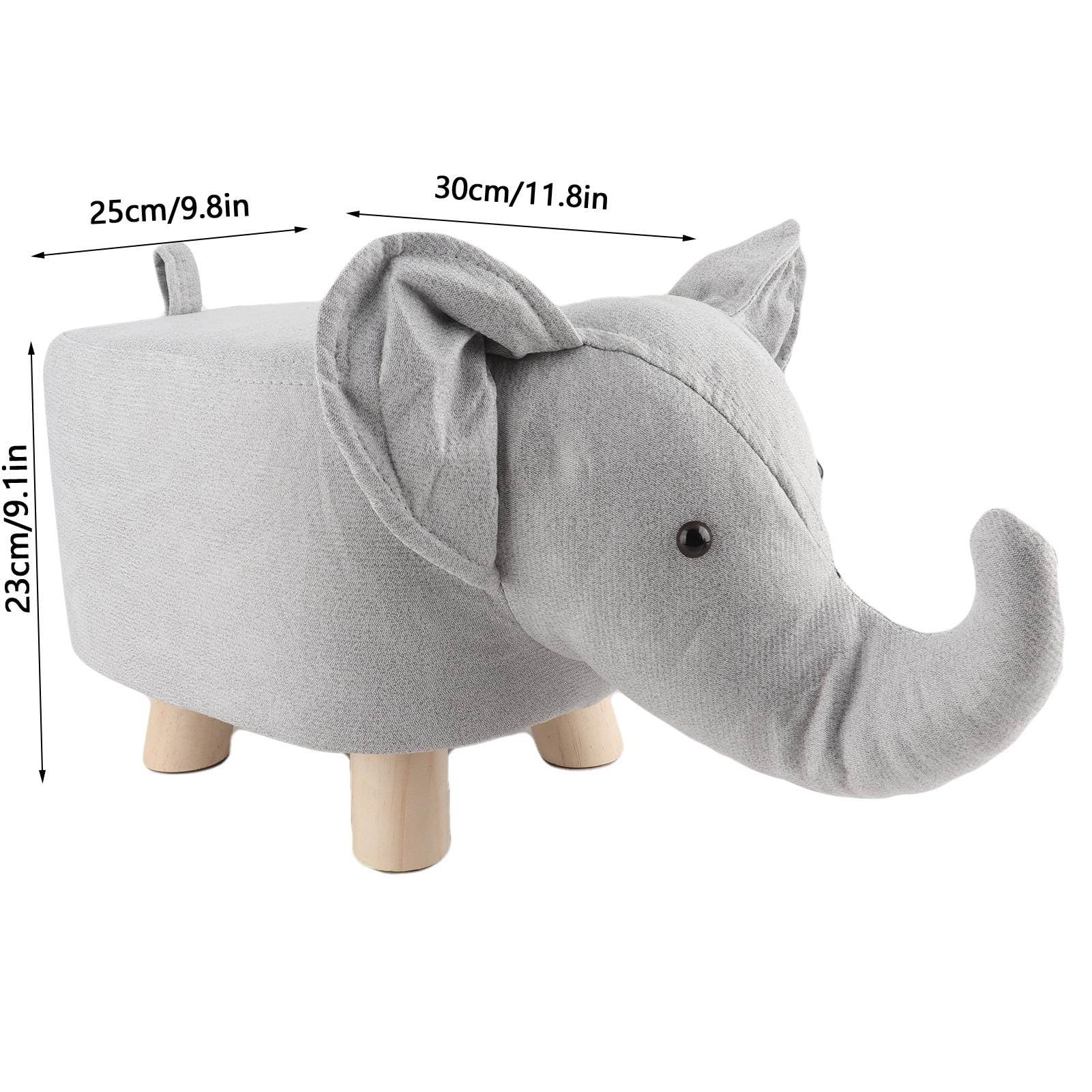 Reposapiés de Animales, Silla única, sofá otomano, reposapiés, Silla pequeña para Dormitorio, Lindo reposapiés otomano pequeño para Sala de Estar (Gris Blanco)