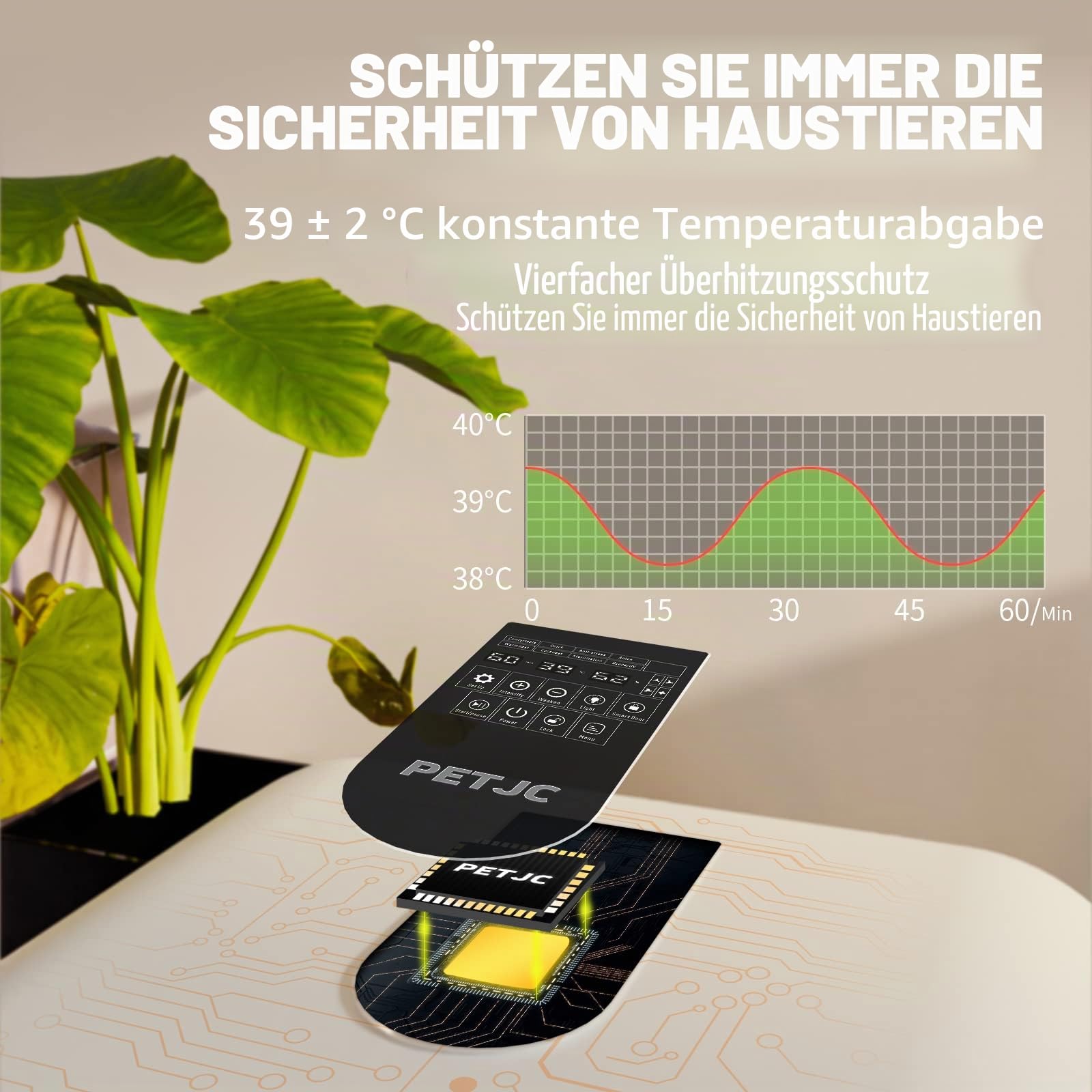 PETJC Automatischer Haustiertrockner für Katzen und kleine Hunde,Ultraleiser Hundefön für Hundepflege mit 360°-Trocknung,Hundefön 71L Kapazität mit intelligenter Temperaturregelung