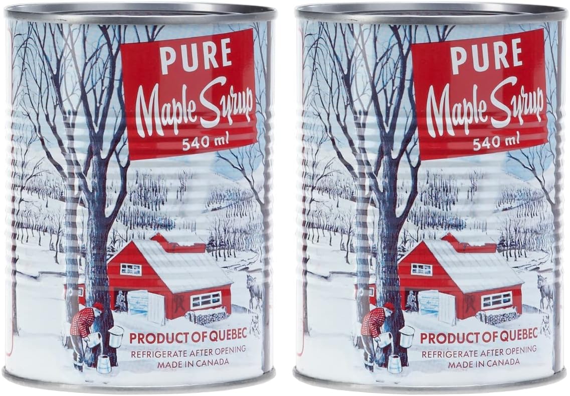 Brien 100% Pure Maple Syrup | Gluten Free Vegan Syrup | Maple Syrup Dispenser Refill | Real Maple Syrup Can Product From Canada 540ml / 18.25 Ounces (Pack of 2)
