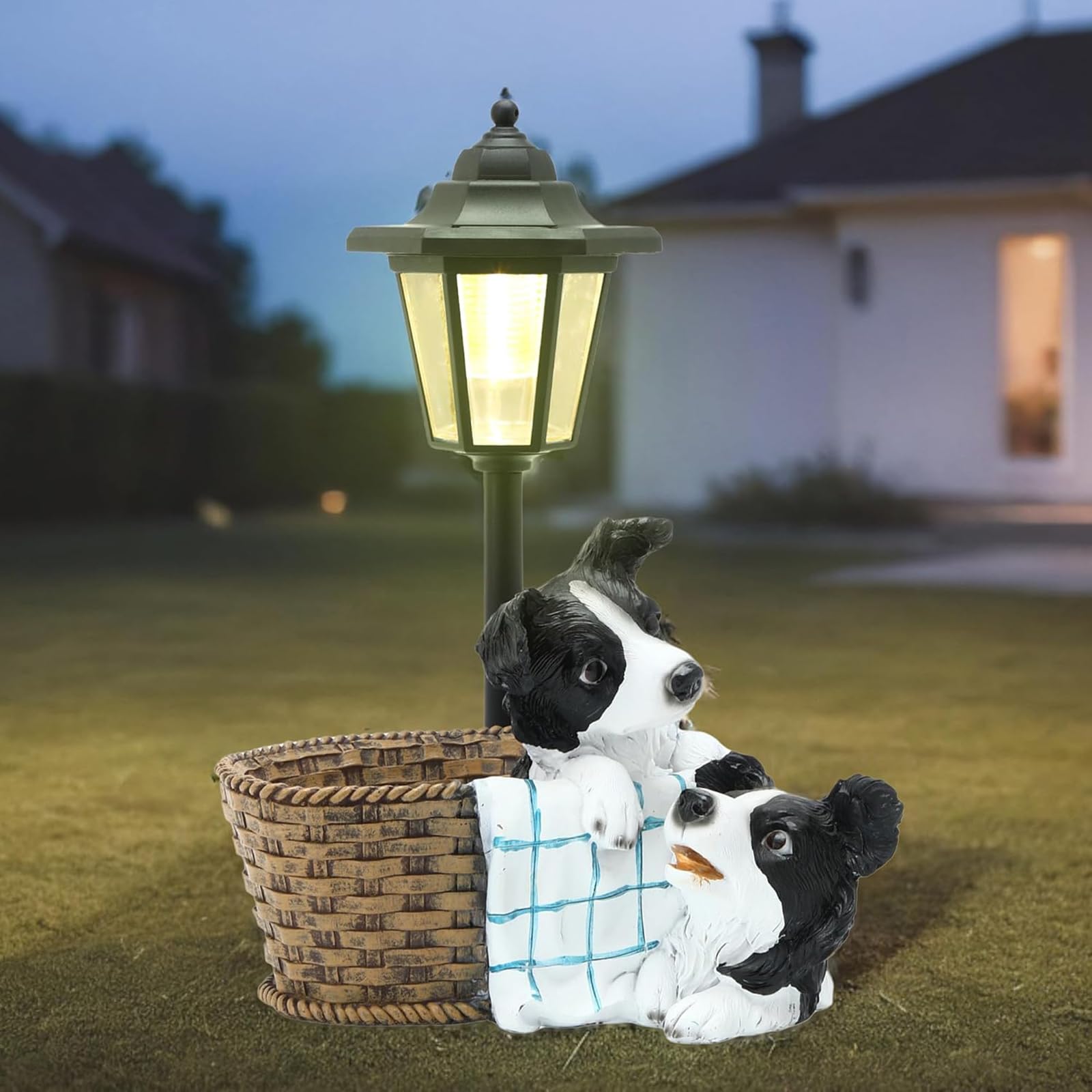 Luce solare decorativa per esterni illuminazione da giardino in resina texture illuminazione notturna perfetta per cortile vialetto bambini presente luci solari da giardino