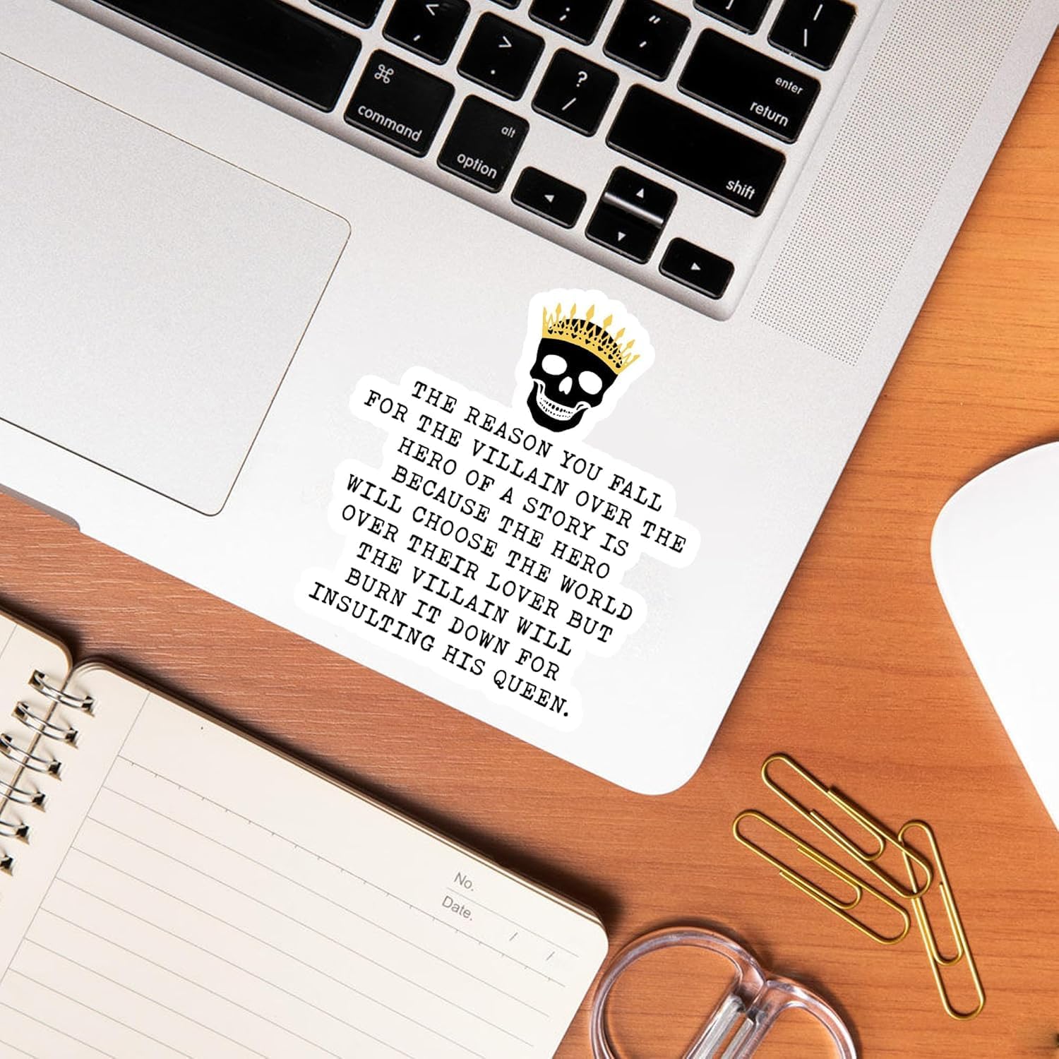 The Villain Quote Funny Sticker - Waterproof Vinyl Decal for Book Lovers, Readers, Laptop, Kindle, Water Bottle, Hard Hat, Helmet (10pc 3in)