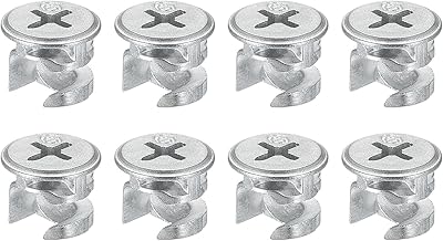 sourcing map Pack of 8 Cam Locking Nut for Furniture 12 x 10 mm Joint Connector Locking Nut Furniture Connection Cam Screw Connection
