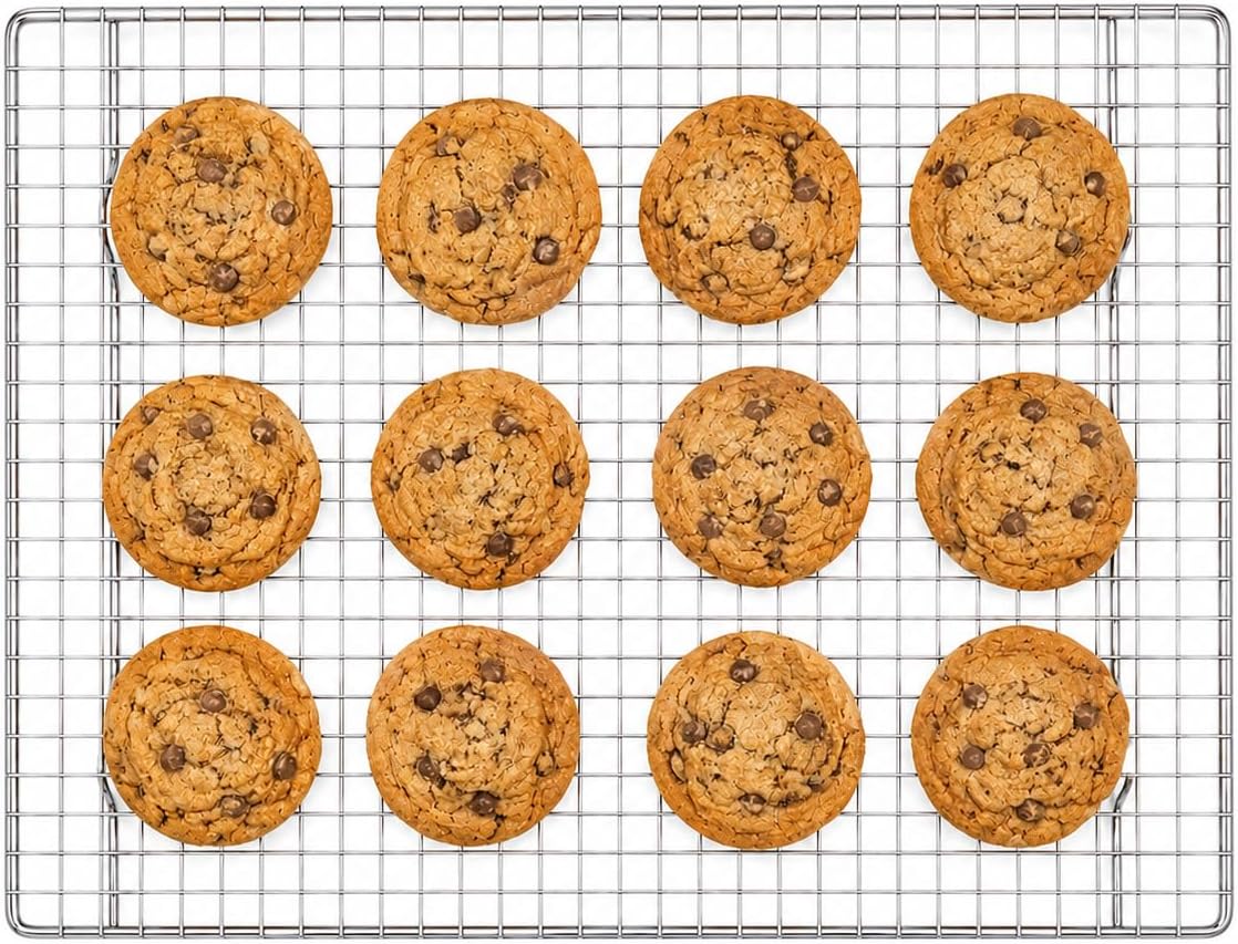 Mrs. Anderson's Baking Professional Cooling Rack, Heavy Duty Steel, Fits Half Sheet Pans, 16.5 x 11.875 x 0.625-Inches