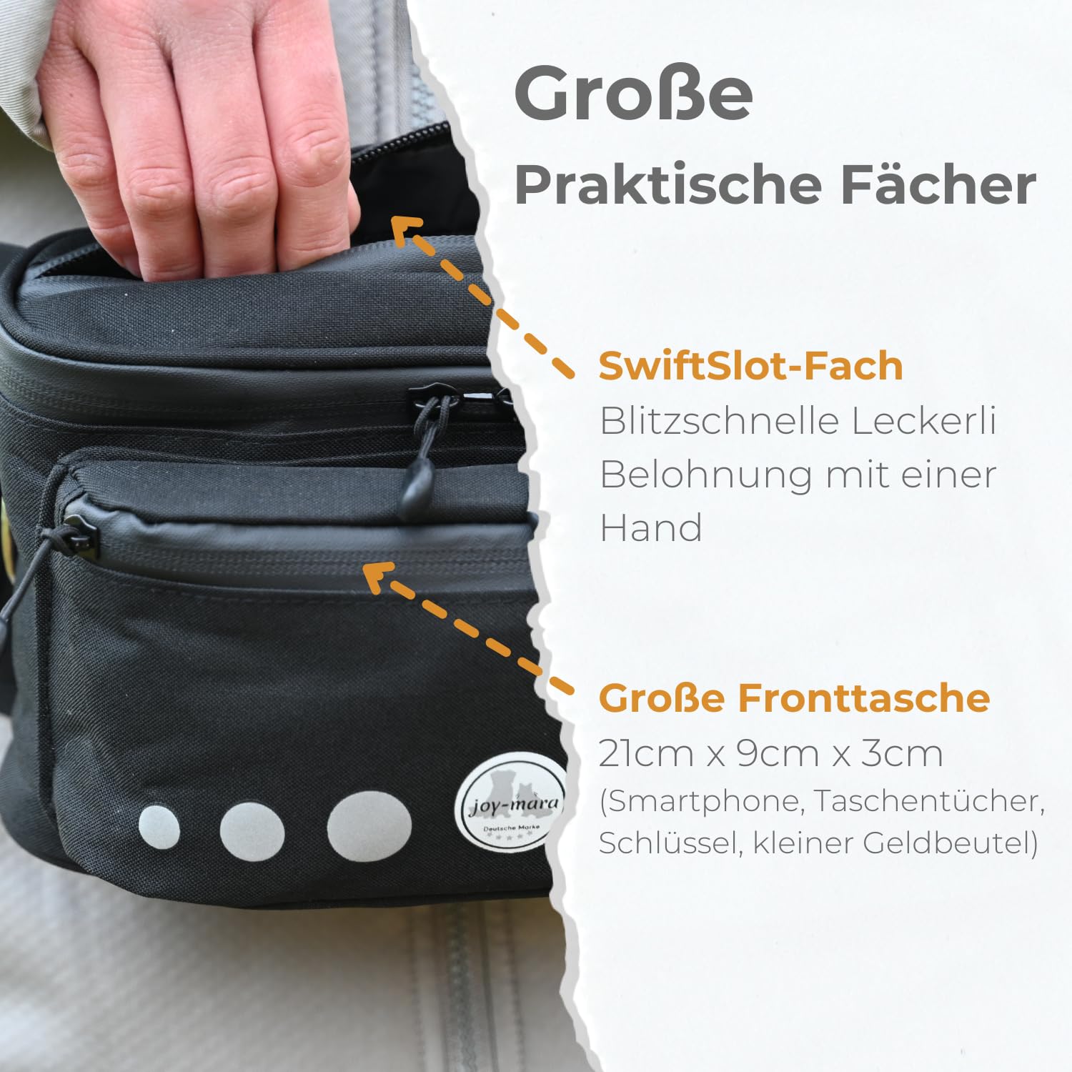 Leckerlitasche für Hunde - wasserdichte Hunde Leckerlitasche & Bauchtasche Hundetraining, Gassi Tasche Hund mit Flaschenhalter, Futtertasche Hund mit Kotbeutelspender & Leckerlibeutel
