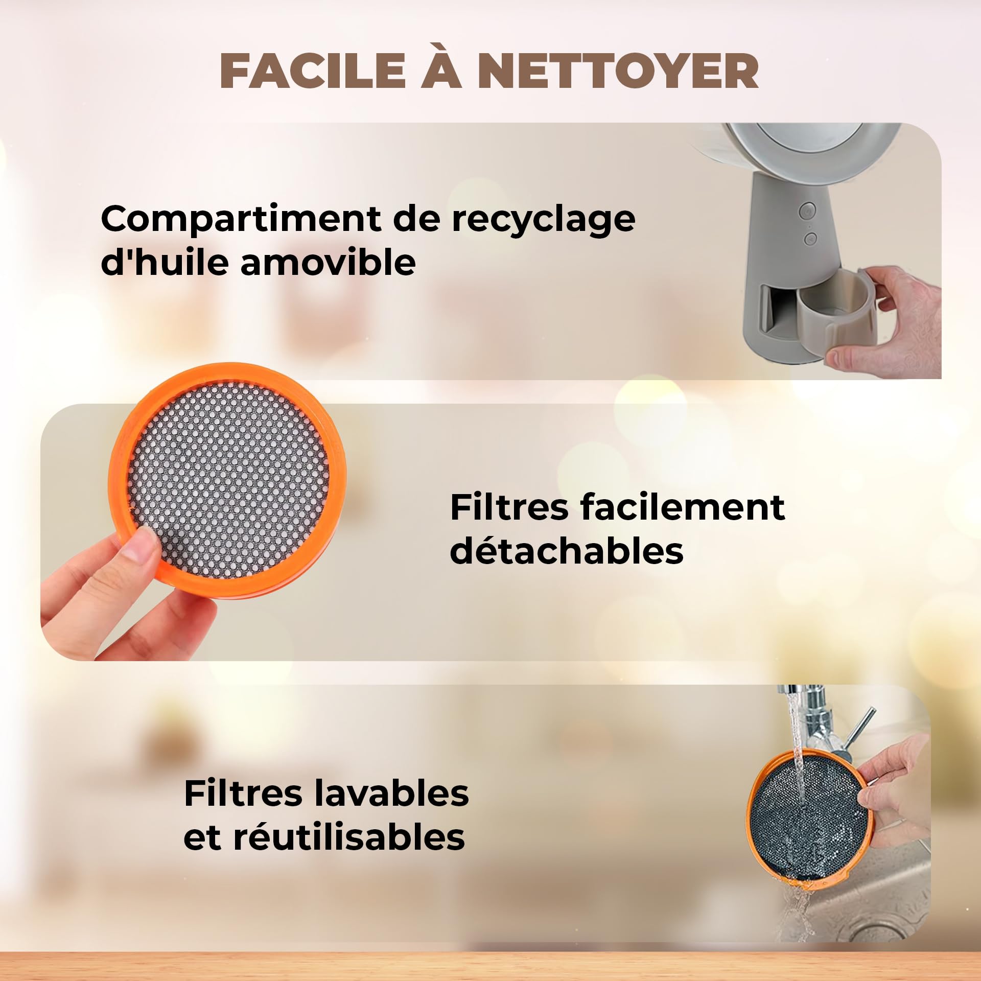 INNOV'AIR Hotte de Cuisine Aspirante 180m³/h Portable, 3 Vitesse Silencieuse avec Filtres a Charbon, Mini Hotte Portable Pour Cuisine sans Évacuation et Extérieur