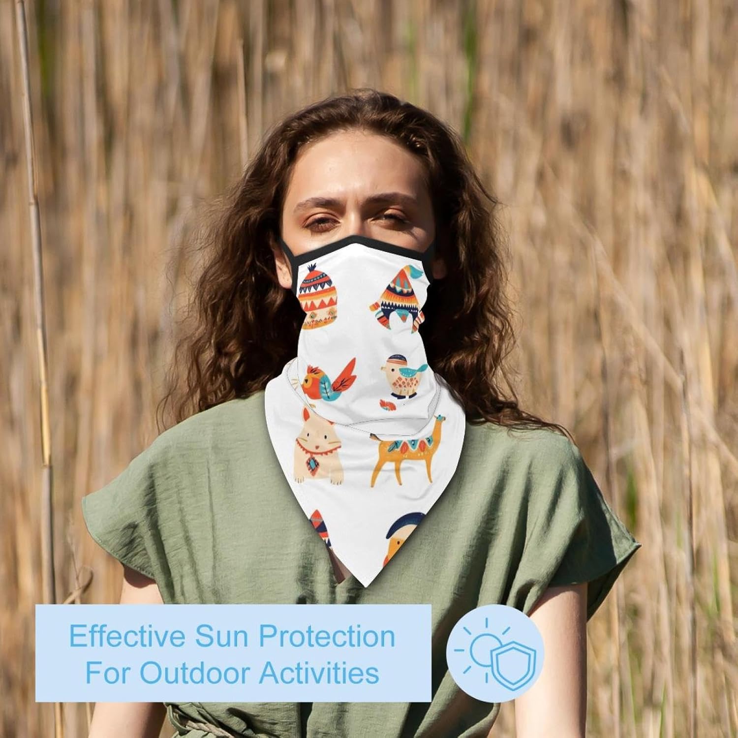 4 Pack valley (1) Neck Gaiter, Cooling Breathable Face Mask UV Protection Scarf Hiking Bandana for Men/Women