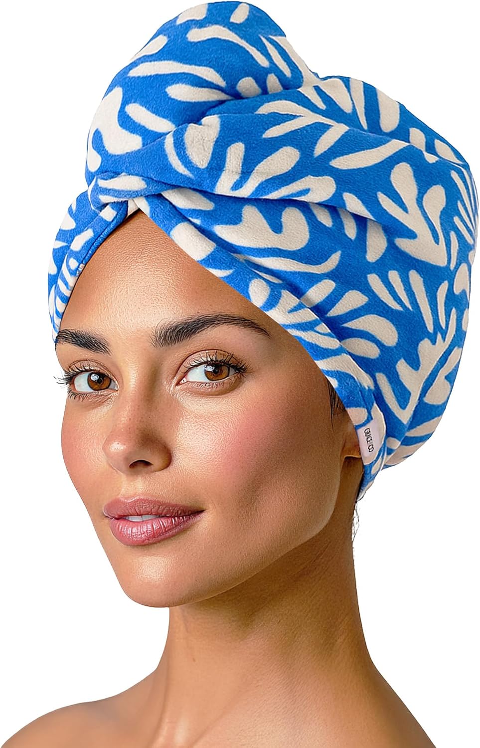 GRACE & COMPANY Luxe Microfiber Hair Towel Wrap for Women - Super Absorbent Quick Drying Towel for Curly, Long and Natural Hair - Porto