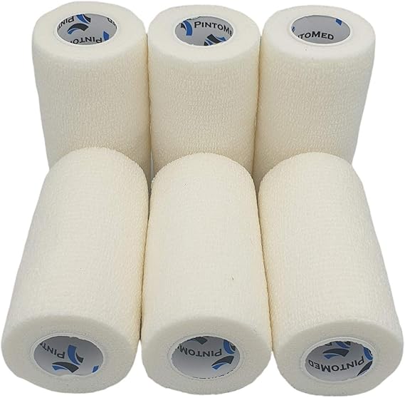 Bendaggio Coesivo PintoMed - 10 Rotoli Beige, 7.5cmx4.5m, Autoadesivo, Senza Lattice - Foto 10