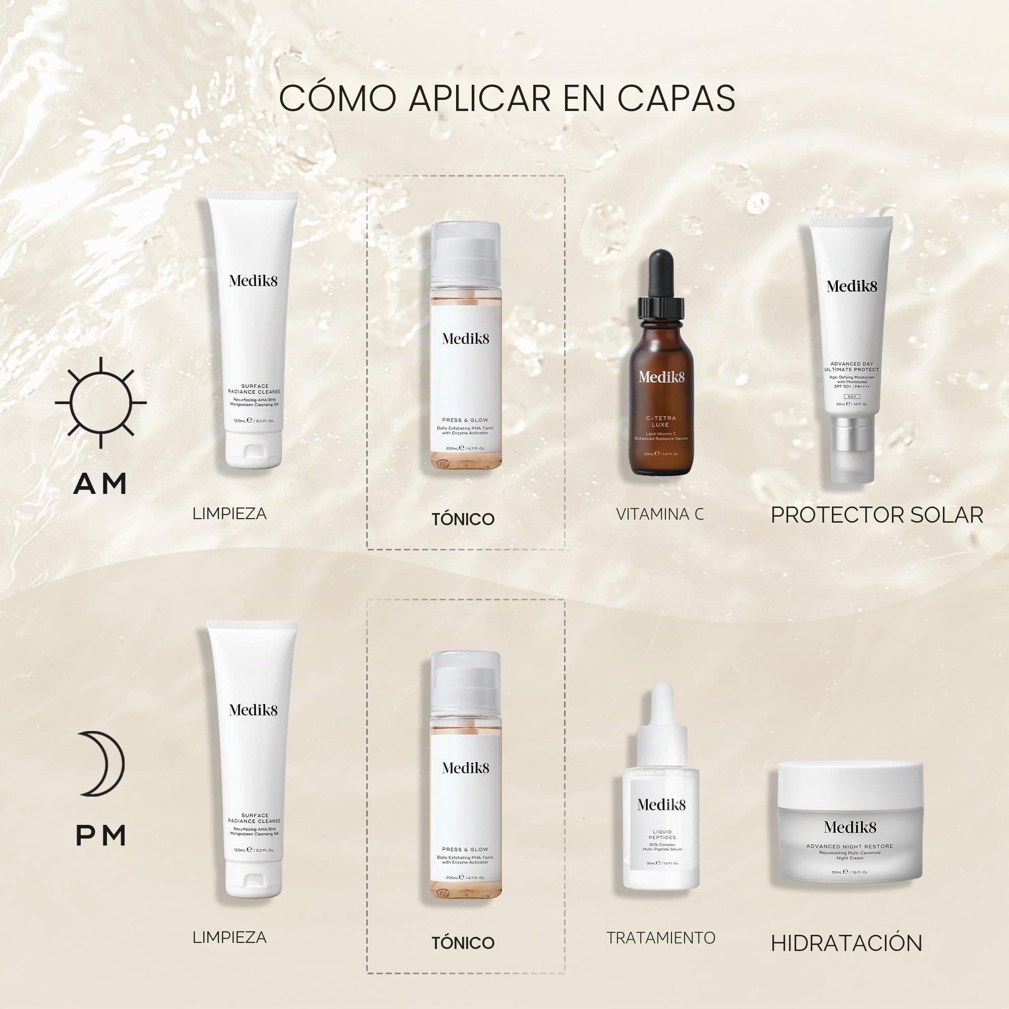 Medik8 Press & Glow, One size, Vanilla, 200 Mililitro