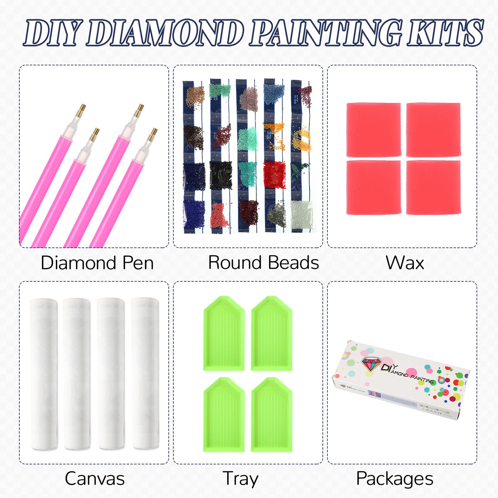 4 zestawy ćmy i księżyca, diamentowy obraz, księżyc, ćma, DIY, zestawy do malowania diamentami 5D, sztuka diamentowa, z akcesoriami i narzędziami, dla dorosłych, początkujących, rękodzieło, dekoracja
