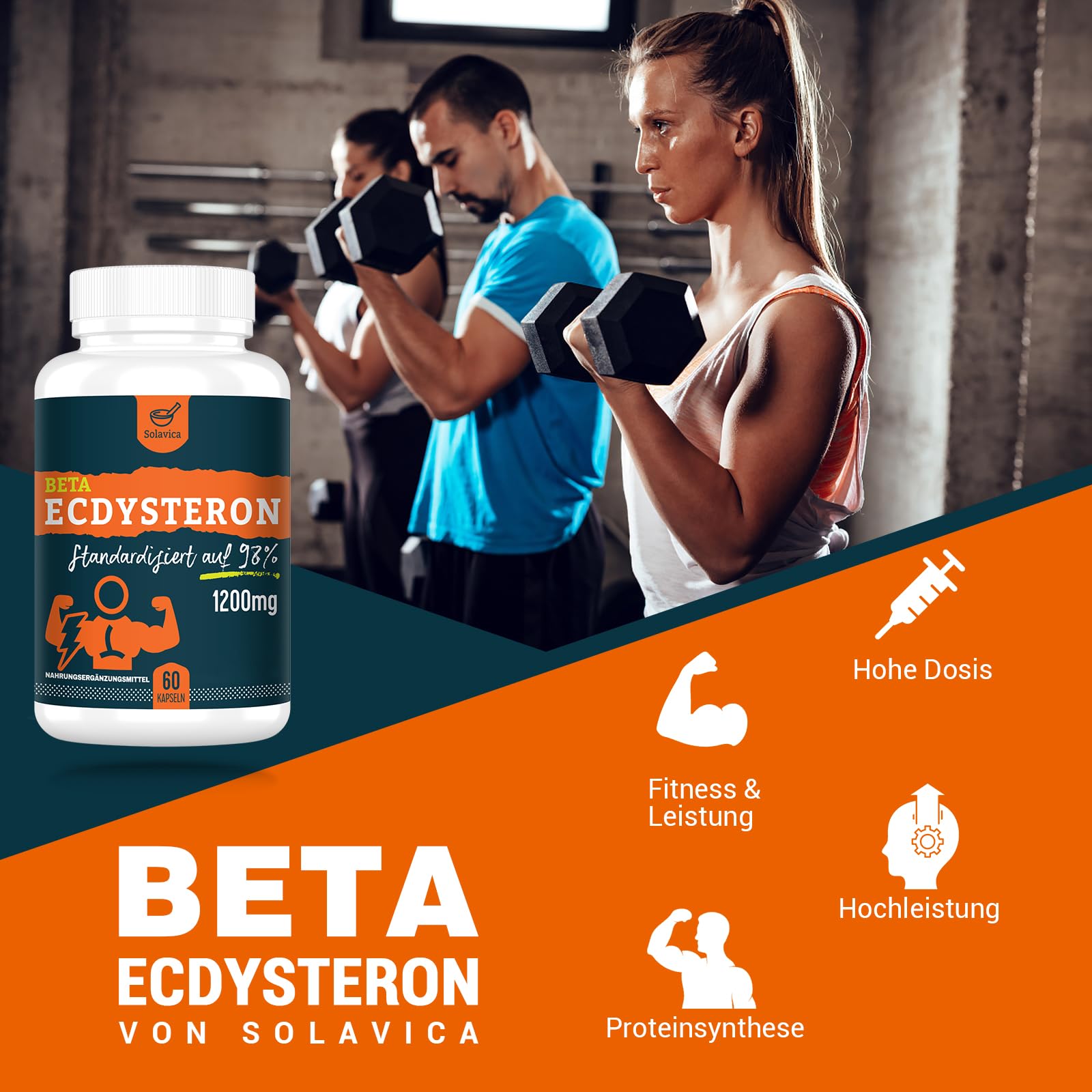 Beta Ecdysterone Suplemento 1200 mg por Porción (60 Cápsulas) – Suministro para 1 Mes (60 unidad (Paquete de 3))