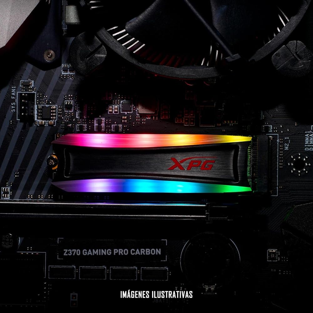 ADATA XPG S40G, 512GB RGB PCIe Gen3 x4 NVMe M.2-2280 Internal Solid State Drive thumbnail 2