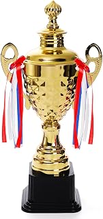 Fasmov 14.5 Inch Gold Trophy Cup - Large 1st Place Award for Sports Tournaments, Competitions, Kids Adults Ceremonies