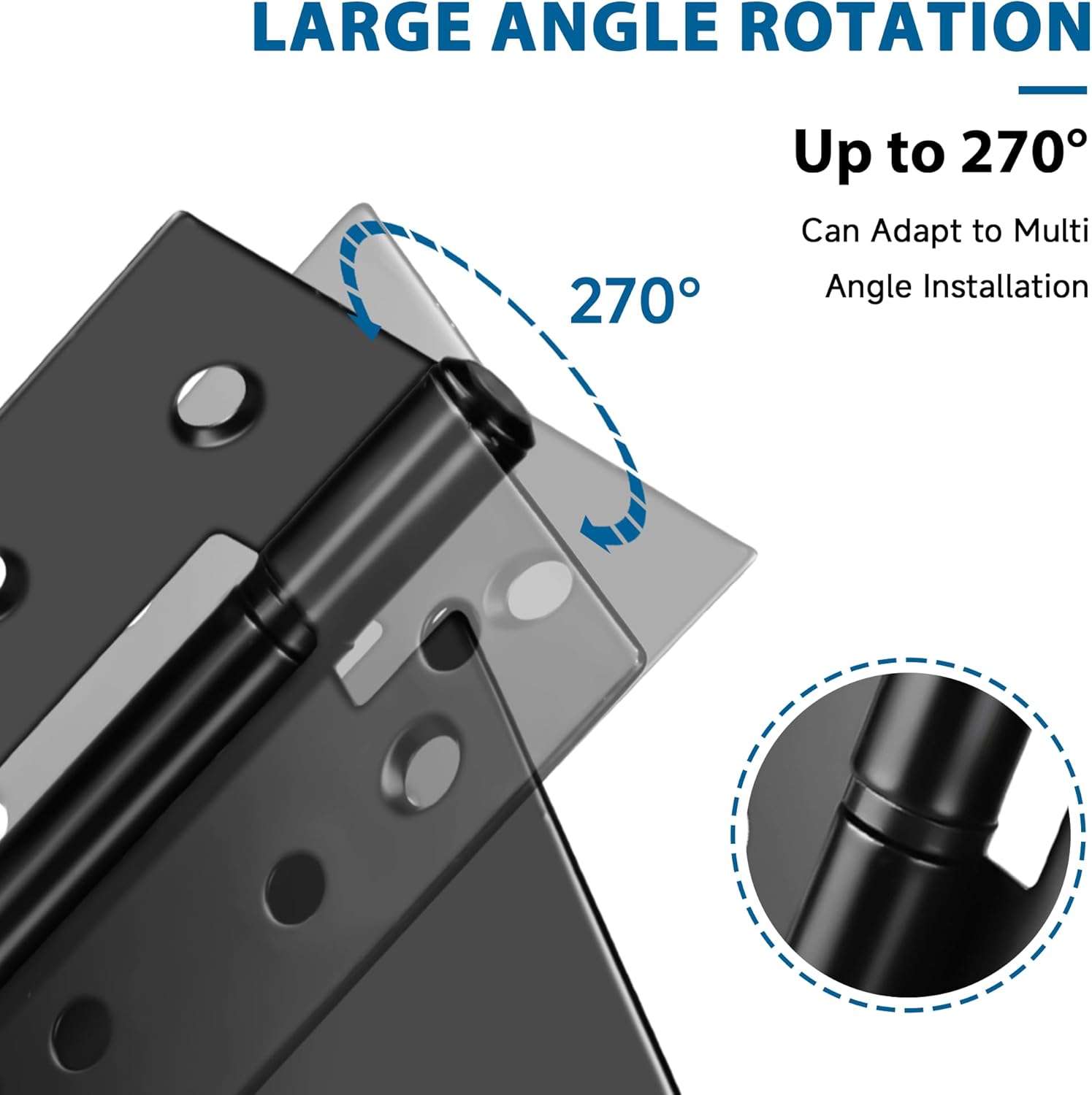 3.5 Inch Heavy Duty Gate Hinges, 2 Pack Black Iron Extra Thick T Door Hinges, Gate Hardware Kit for Indoor Outdoor, Shed, Wooden Fences, Vinyl Fence, Barn Door, Garage (Screws Included)