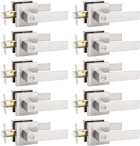 Vista 31 de KNOBWELL Paquete de 6 manijas de puerta negras, palanca de privacidad para puerta de cama y baño, apertura a la izquierda o a la derecha, acabado