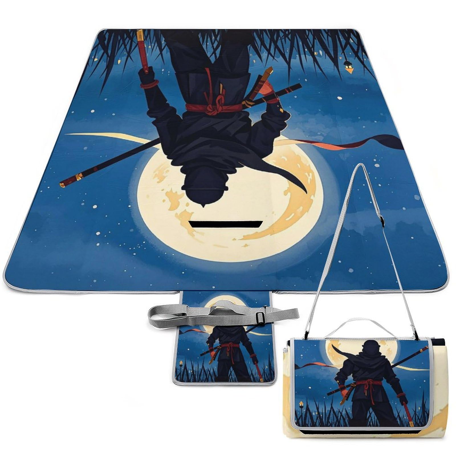 Couverture de pique-nique portable 147x147 cm imperméable imprimé ninja
