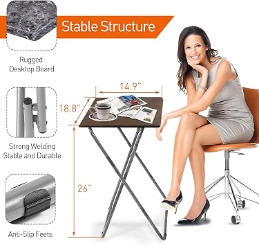 Small Folding Table, Foldable Table, TV Tray Table, Sofa Table, End Table