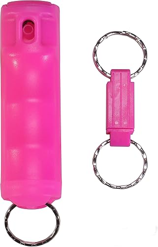 Zarc VEXOR Pulverizador de pimienta de fuerza policial, agarre de dedo abatible, más de 20 disparos, rango de 10 a 12 pies con liberación de llave