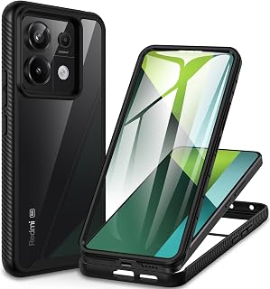 CENHUFO Hülle für Xiaomi Redmi Note 13 Pro 5G/Poco X6 5G, 360 Grad Schutzhülle mit Eingebautem Displayschutz, Stoßfest Panzerhülle Bumper Cover Case Handyhülle für Redmi Note 13 Pro 5G - Schwarz