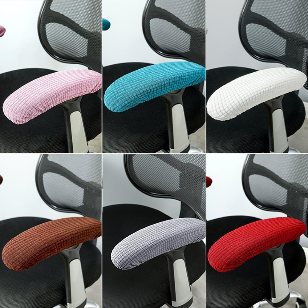 Wambere 1 Pair of Office Chair Armrest Covers Office Chair Arm Covers Removable Elastic Armrest Cover Armrest Cover Armrest Protector for Home Desk Swivel Chairs Black - Image 3