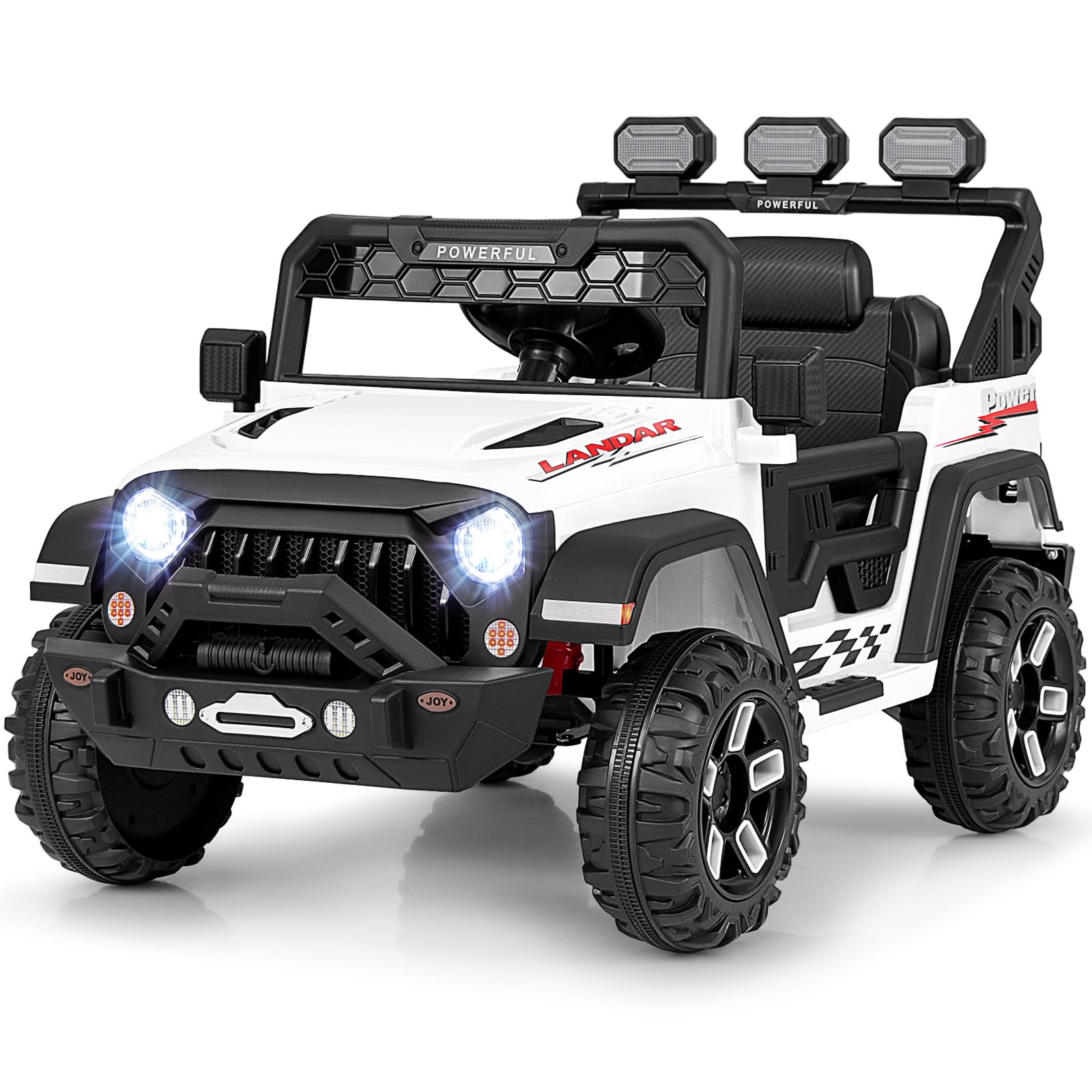 RELAX4LIFE Macchina Elettrica per Bambini 12 V con Telecomando,Porta USB, Musica e Luci, Avvio lento, 3 Velocità Regolabile 3-6 km/h, per 3 Anni+, Carico 30 kg,Avanti/Indietro/Destro/Sinistra (BIANCO)
