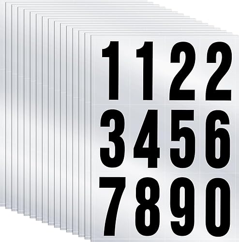 Miniatura 8 de Tenare 192 unidades, 16 juegos de calcomanías de números para buzón de correo, vinilo reflectante, impermeables, para números de residencia y buzón,