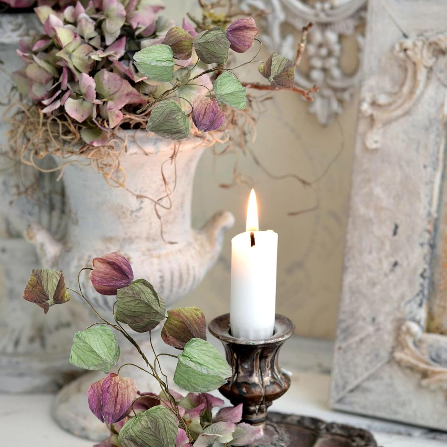 naudassods Artificial Bud Flower, Simulation Grass Plant, Paper, Environmental Protection, with Countryside, Vintage Style, DIY, can be Used with Four Seasons Decoration (sage (Color) 07, ZH)