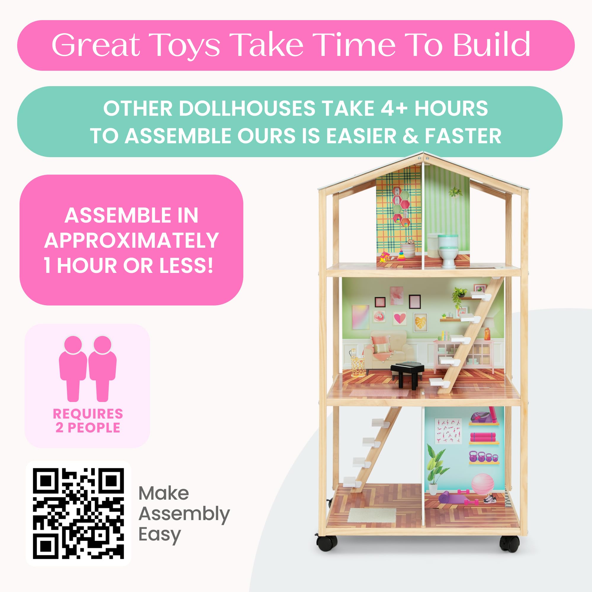 Delta Children Moveable Mansion Dollhouse - 360 Spins! -8 Delta Children Moveable Mansion Dollhouse - 360 Spins! -8